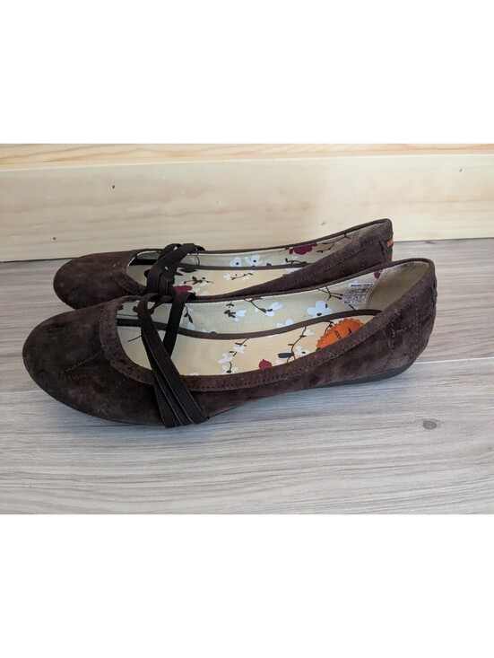 Rocket Dog Shoes - Rocket Dog Women’s Brown Flats Slip-On Straps Floral Lining 8